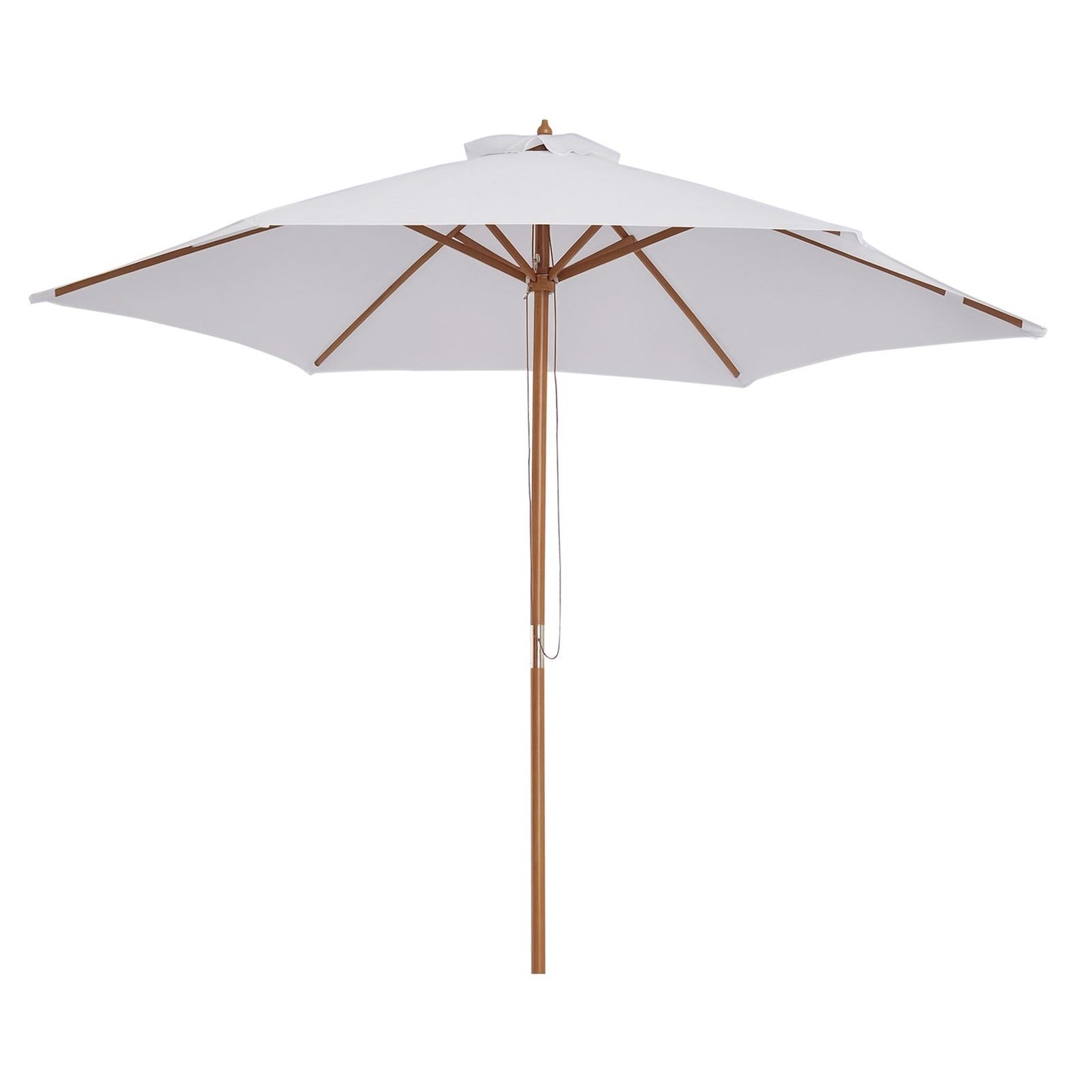 ⌀9' x 8' H Patio Umbrella, Market Umbrella with Hardwood Frame and Wind Vent, Outdoor Beach Parasol, White