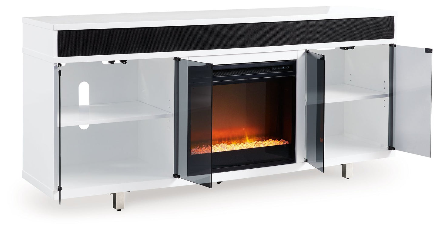 Gardoni - 72" TV Stand With Electric Fireplace - White / Black