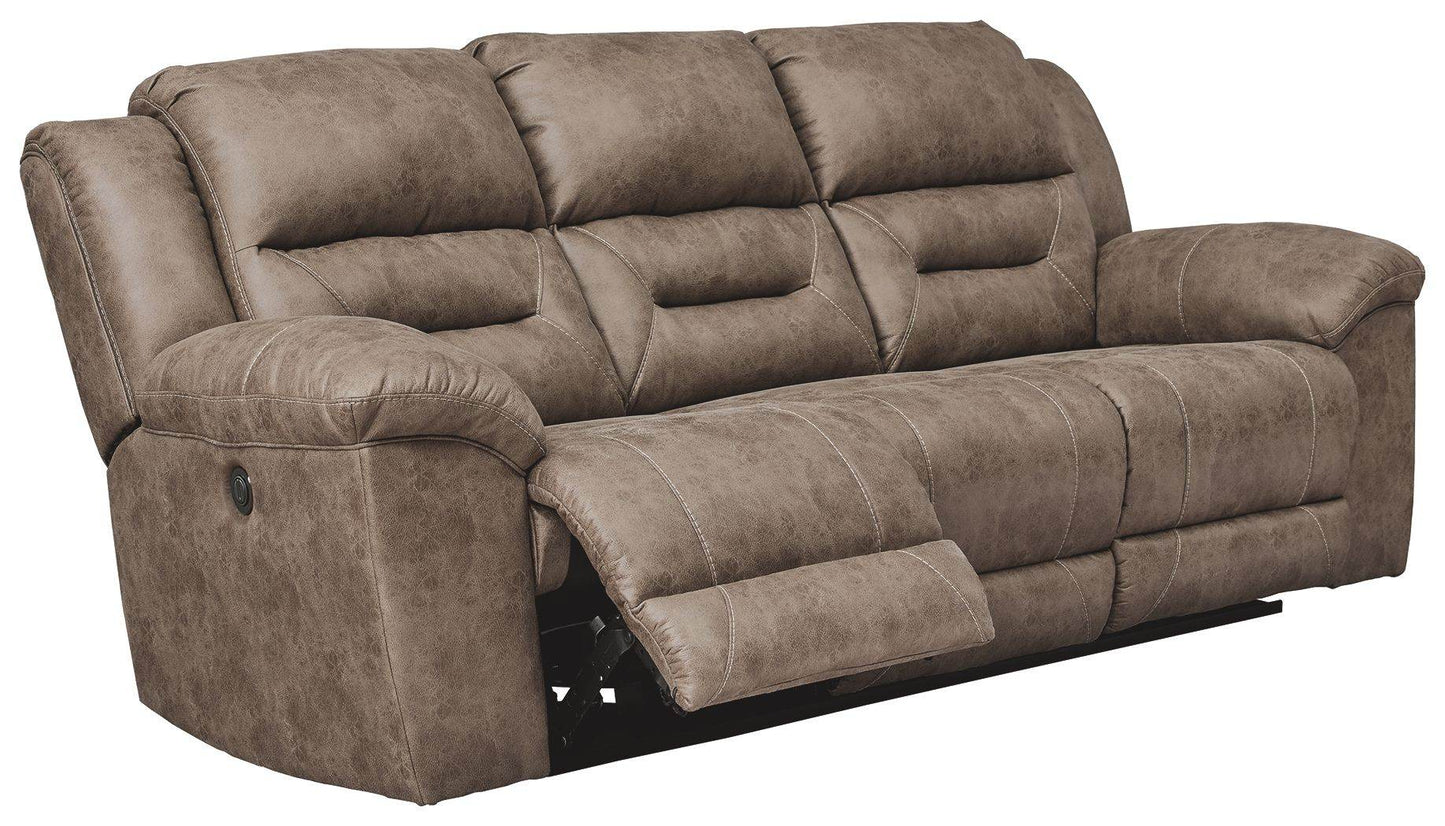 Stoneland - Fossil - Power Reclining Sofa - Faux Leather - Forward Furniture