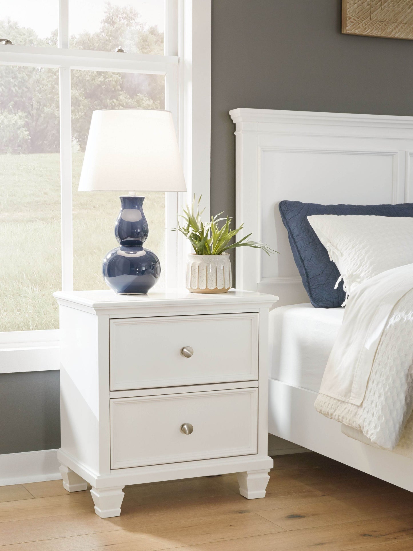 Fortman - White - Two Drawer Night Stand - Forward Furniture