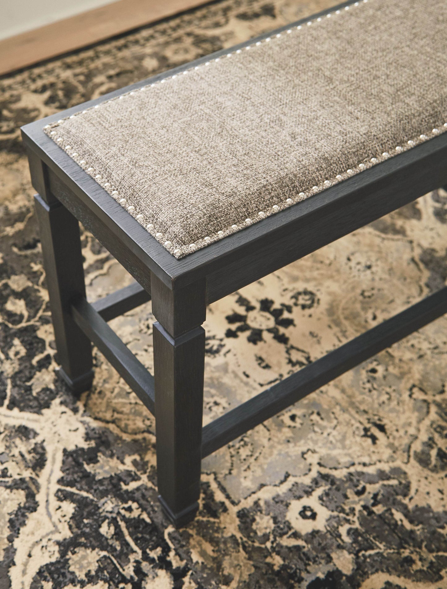 Tyler Creek - Antique Black - DBL Counter UPH Bench - Forward Furniture