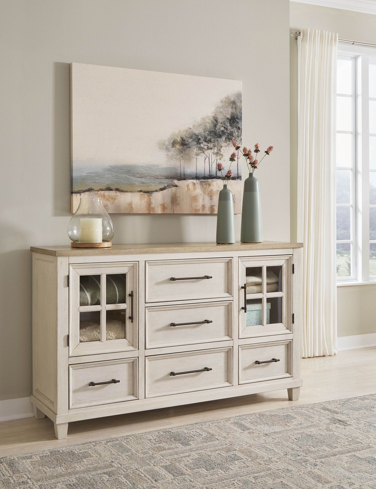 Shaybrock - Antique White / Brown - Dresser - Forward Furniture