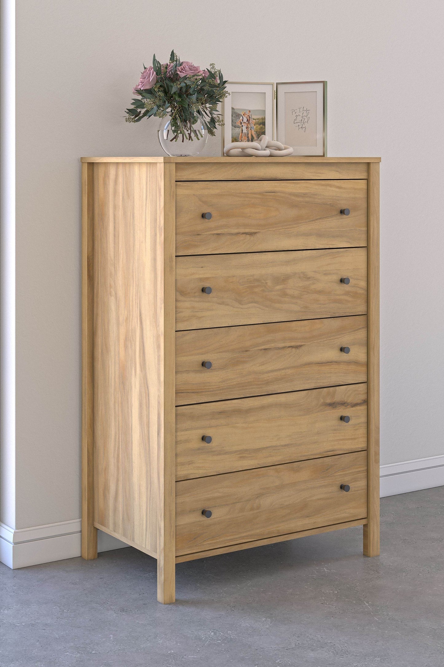 Bermacy - Light Brown - Five Drawer Chest - Forward Furniture