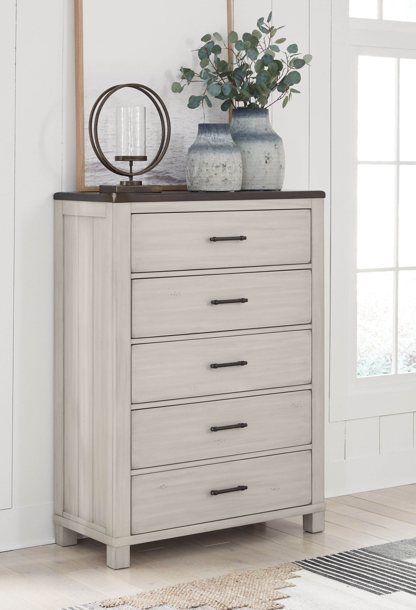 Darborn - Gray / Brown - Five Drawer Chest - Forward Furniture