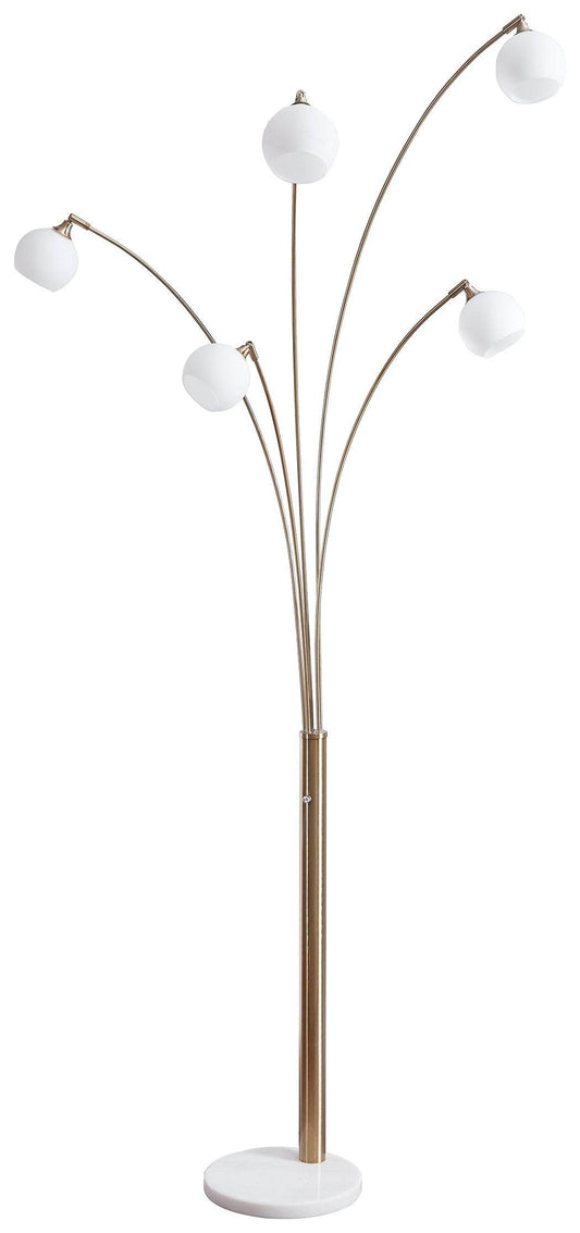 Taliya - Champagne / White - Metal Arc Lamp - Forward Furniture