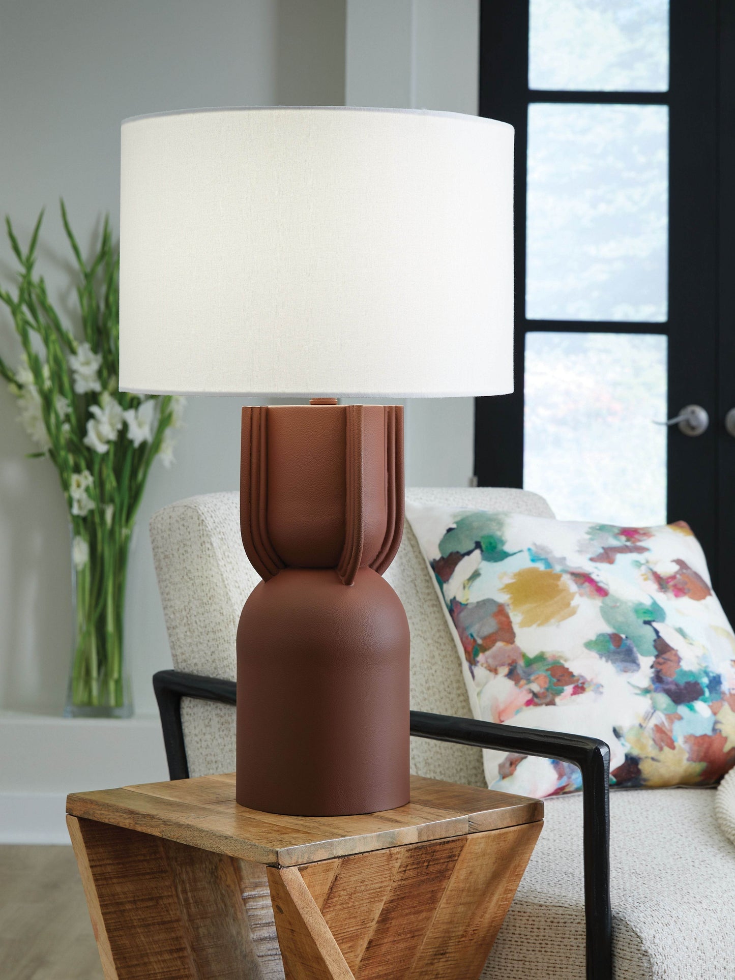 Rowandale - Brick Red - Metal Table Lamp - Forward Furniture