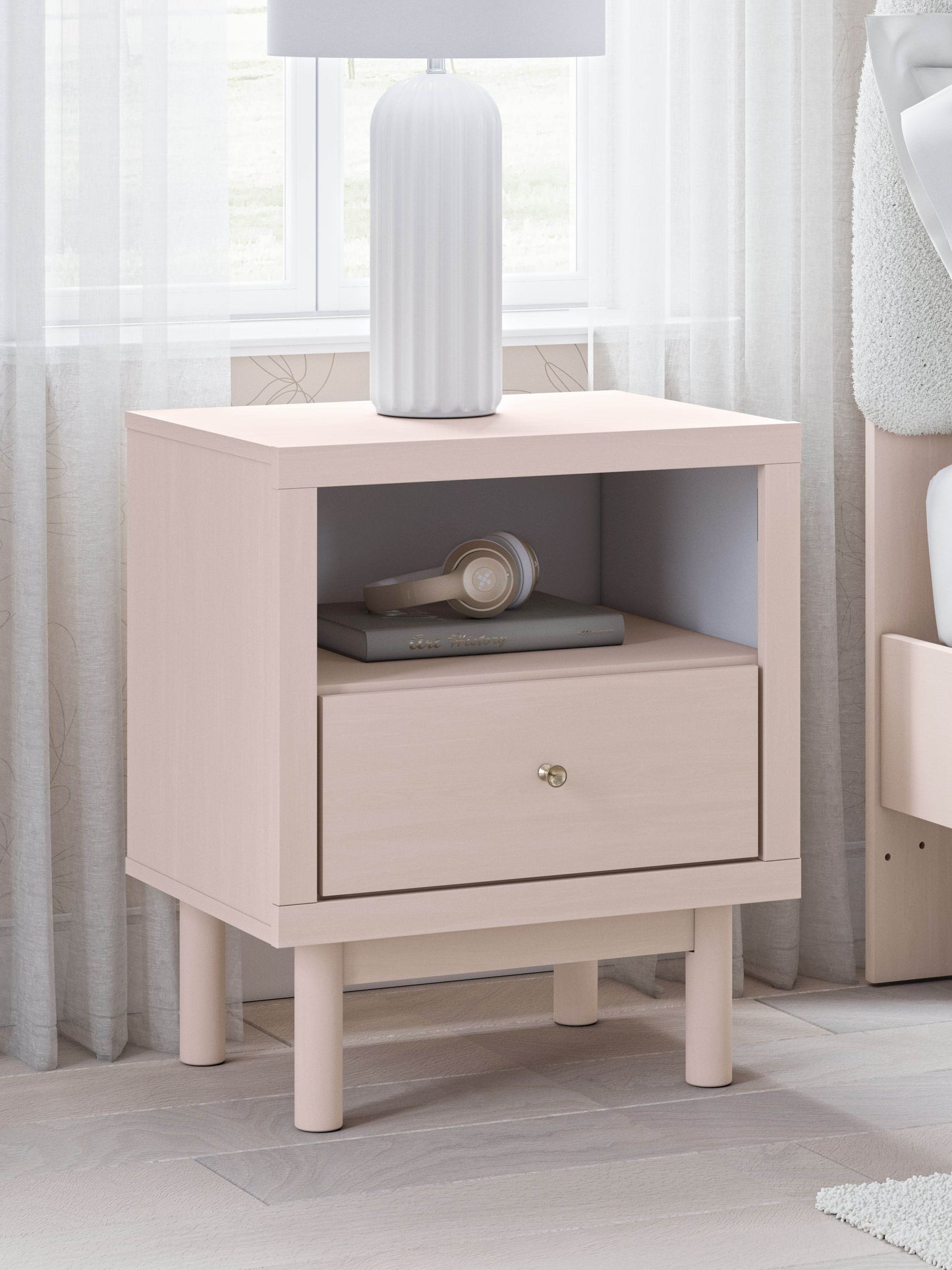 Wistenpine - Blush - One Drawer Night Stand - Forward Furniture