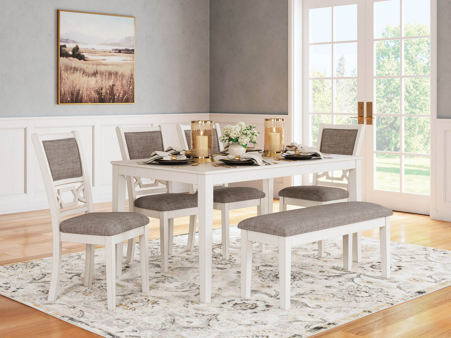 Erinberg - Antique White - Dining Room Table Set (Set of 6) - Forward Furniture