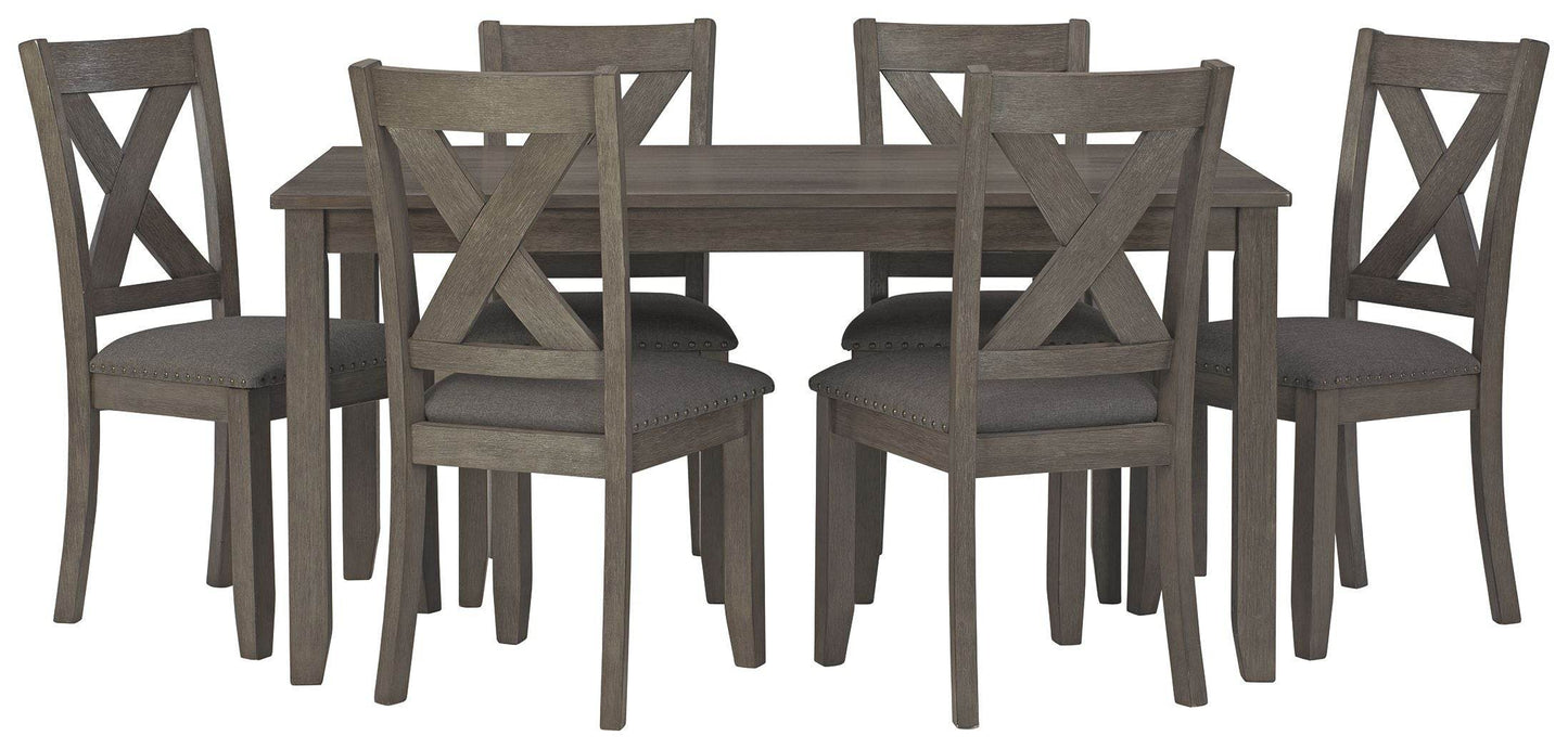 Caitbrook - Gray - RECT DRM Table Set (Set of 7) - Forward Furniture
