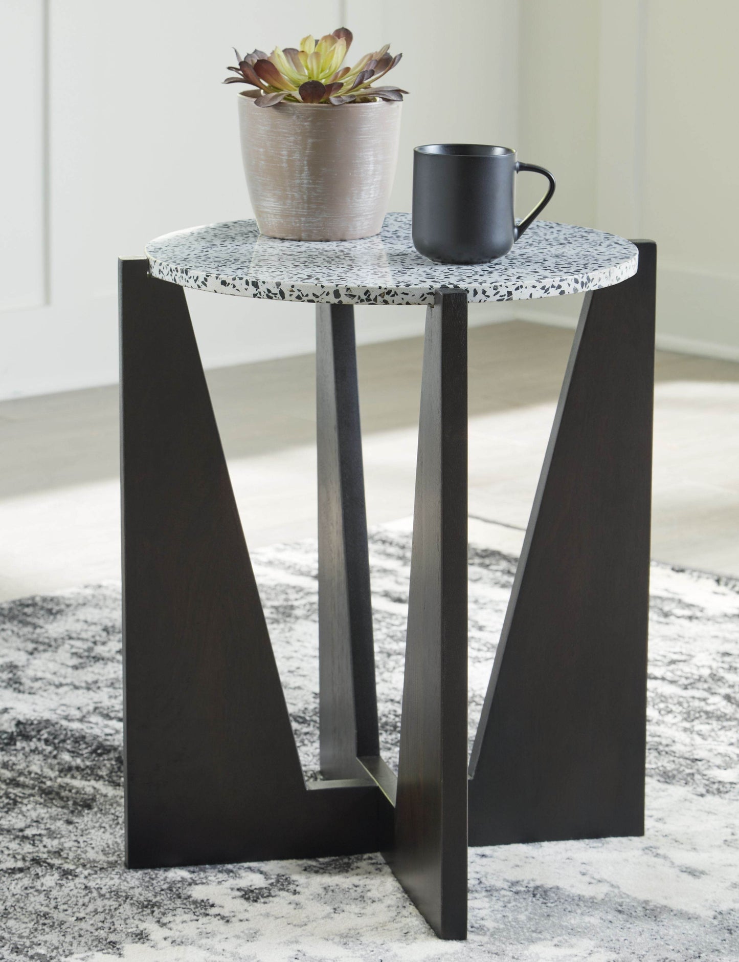 Tellrich - Black / White - Accent Table - Forward Furniture