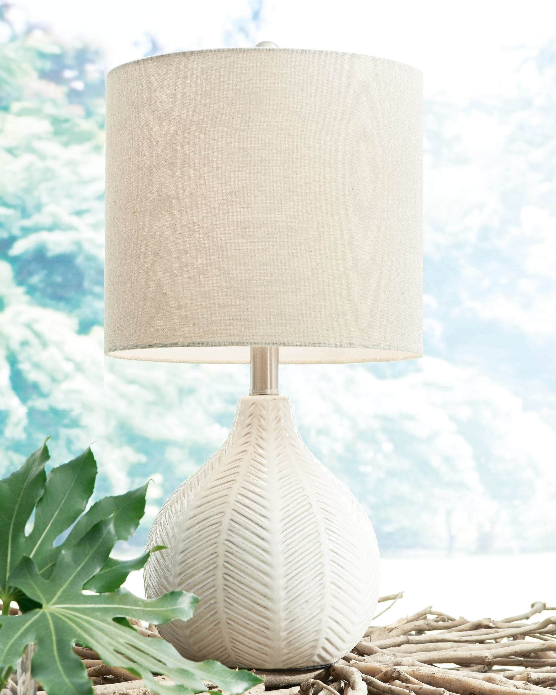 Rainermen - Off White - Ceramic Table Lamp - Forward Furniture