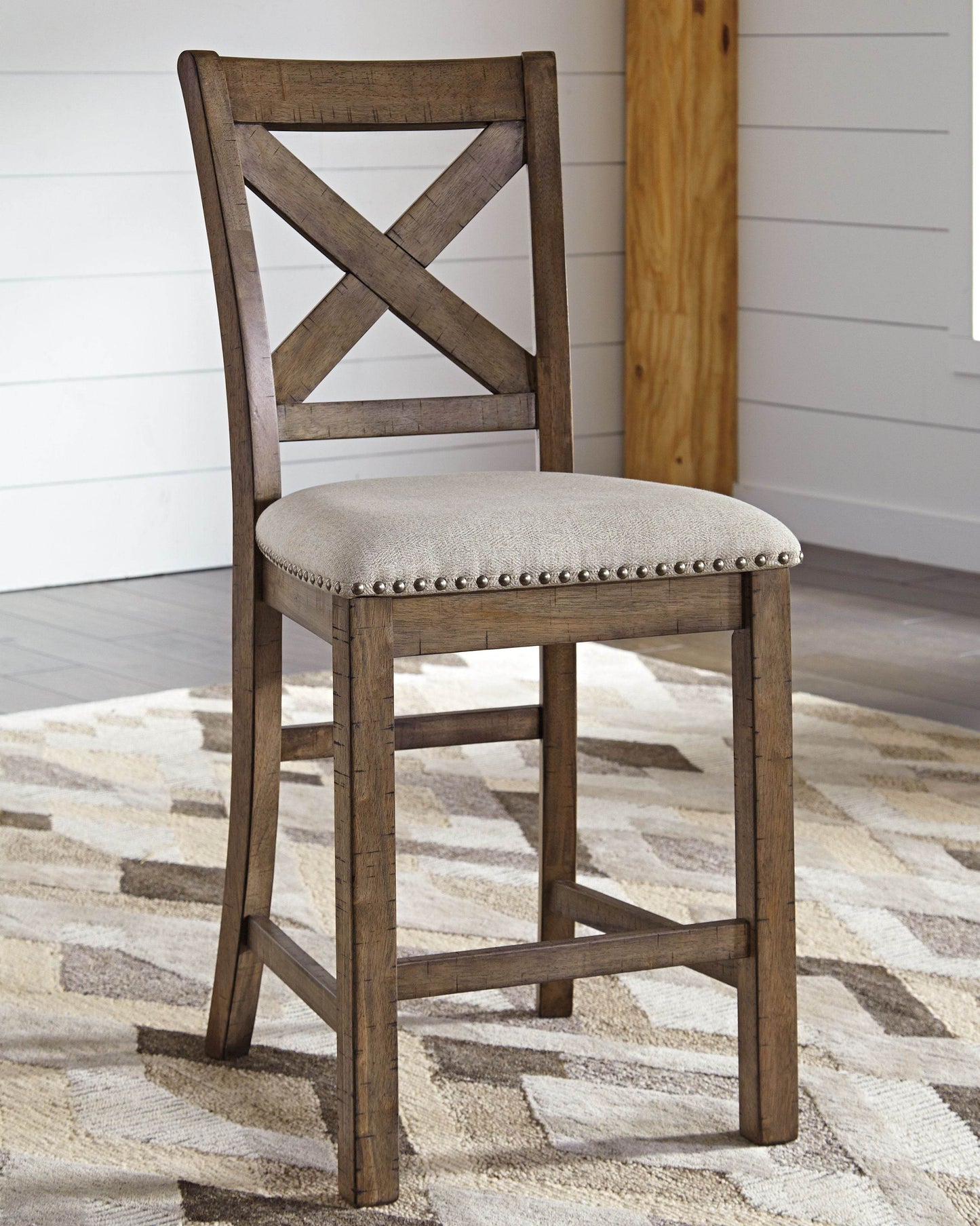 Moriville - Beige - Upholstered Barstool (Set of 2) - Forward Furniture