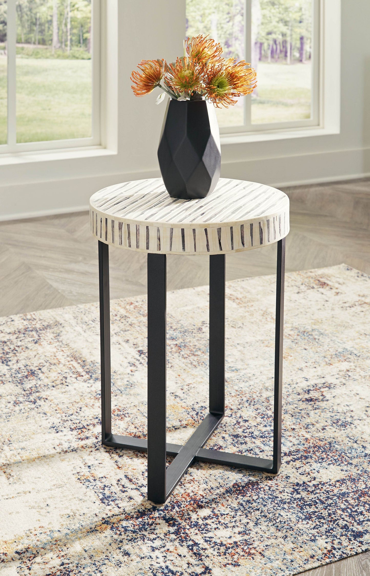 Crewridge - Black / Cream - Accent Table - Forward Furniture