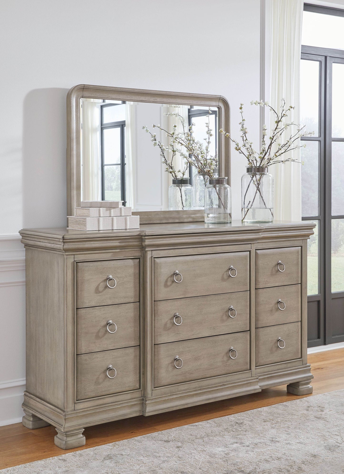 Lexorne - Gray - Dresser And Mirror - Forward Furniture