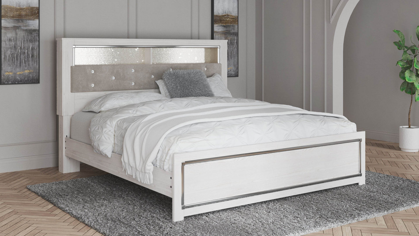 Altyra - White - King Bookcase Panel Bed - Forward Furniture