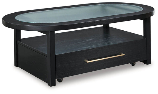 Winbardi - Black - Oval Cocktail Table - Forward Furniture