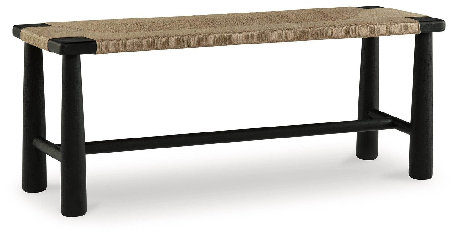 Acerman - Black / Natural - Accent Bench - Forward Furniture