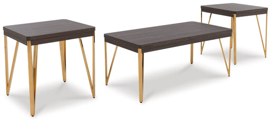 Bandyn - Brown / Champagne - Occasional Table Set (Set of 3) - Forward Furniture