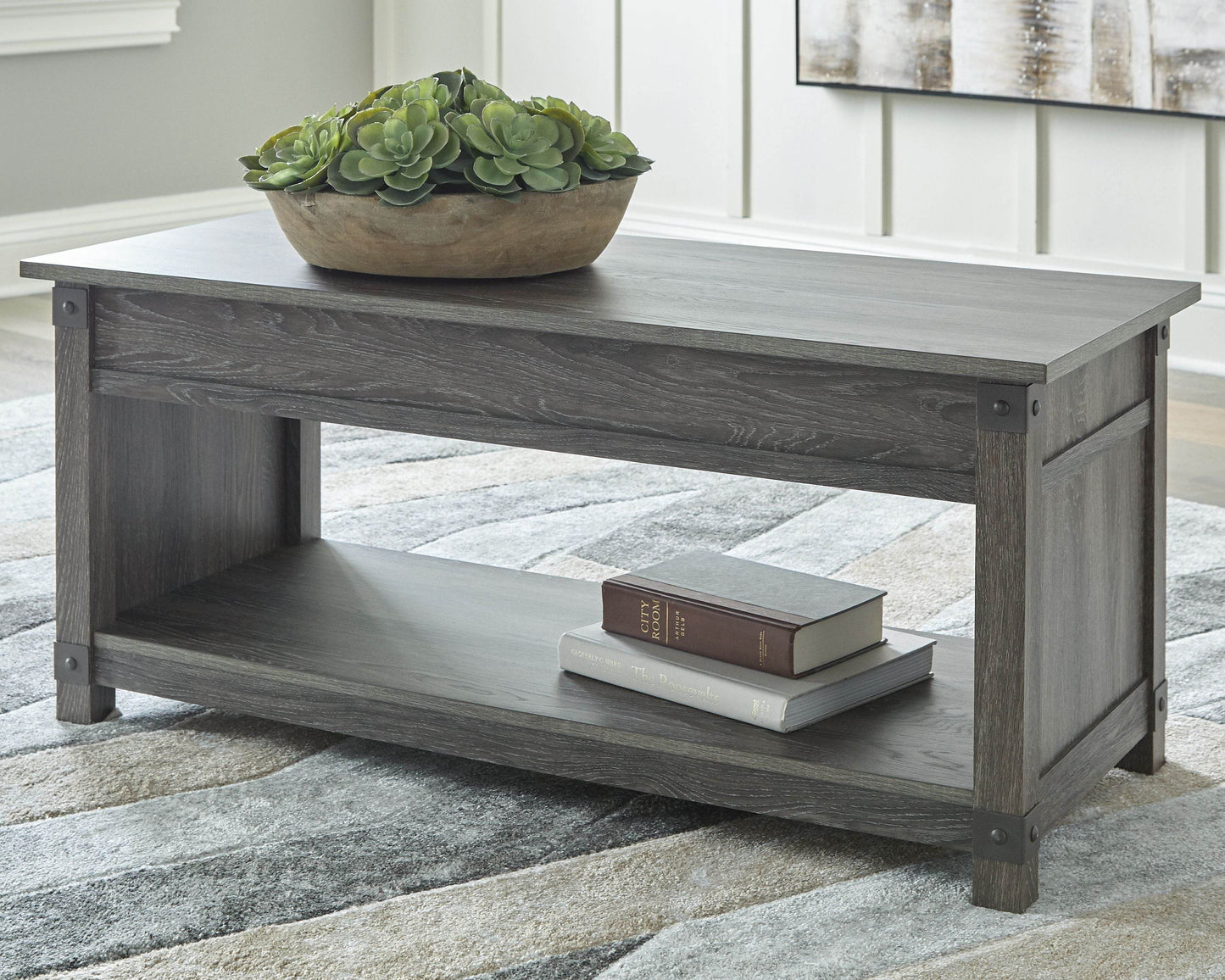 Freedan - Grayish Brown - Rect Lift Top Cocktail Table - Forward Furniture