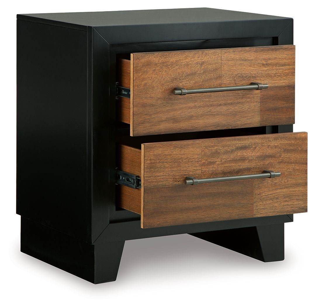 Kraeburn - Brown / Black - Two Drawer Night Stand - Forward Furniture