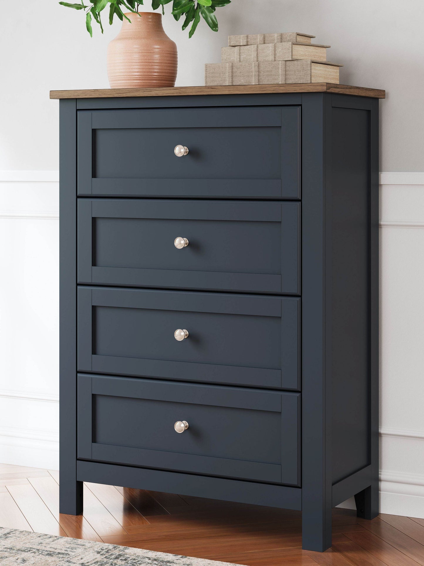 Landocken - Brown / Blue - Four Drawer Chest - Forward Furniture