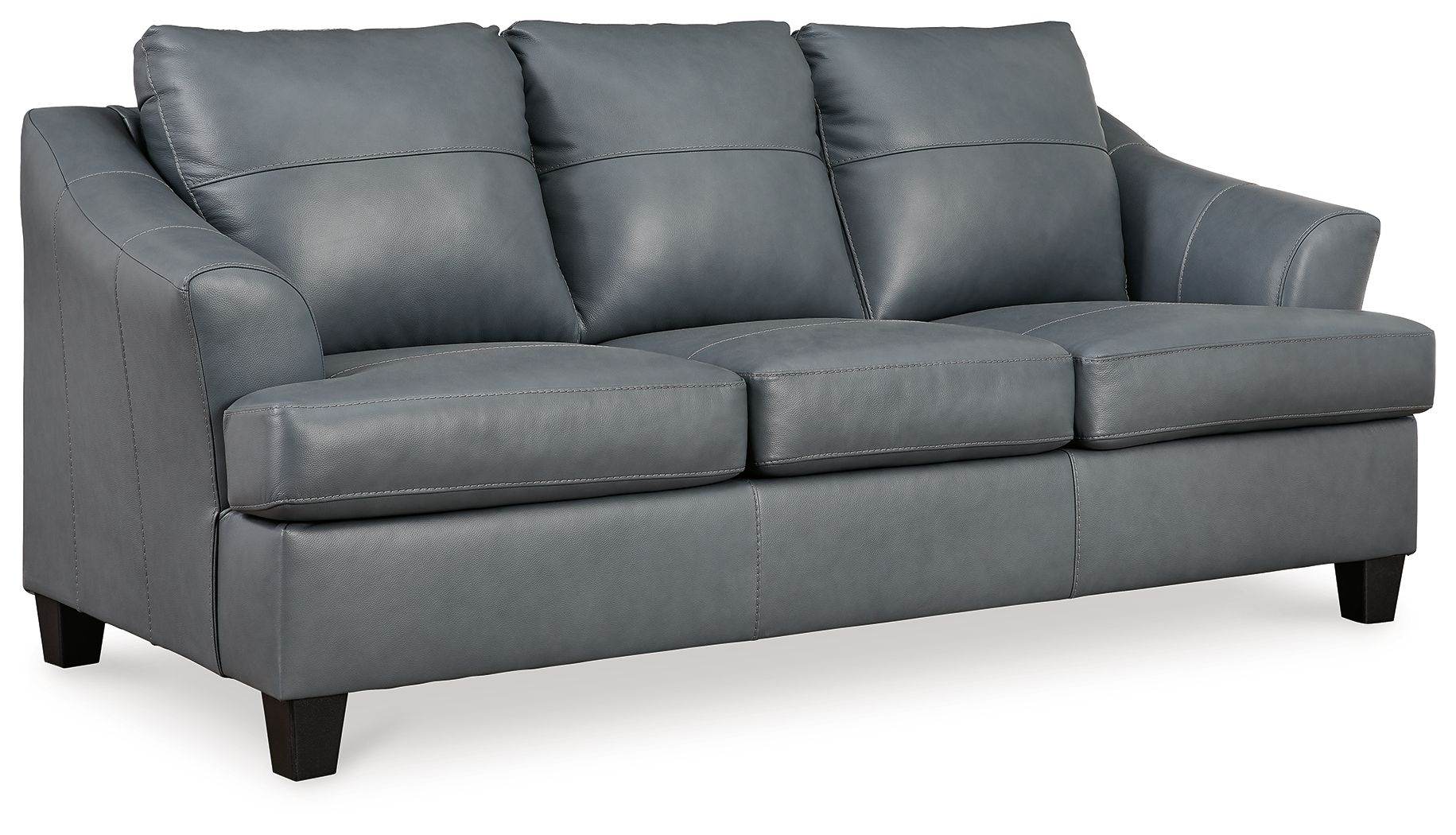 Genoa - Steel - Sofa - Leather Match - Forward Furniture
