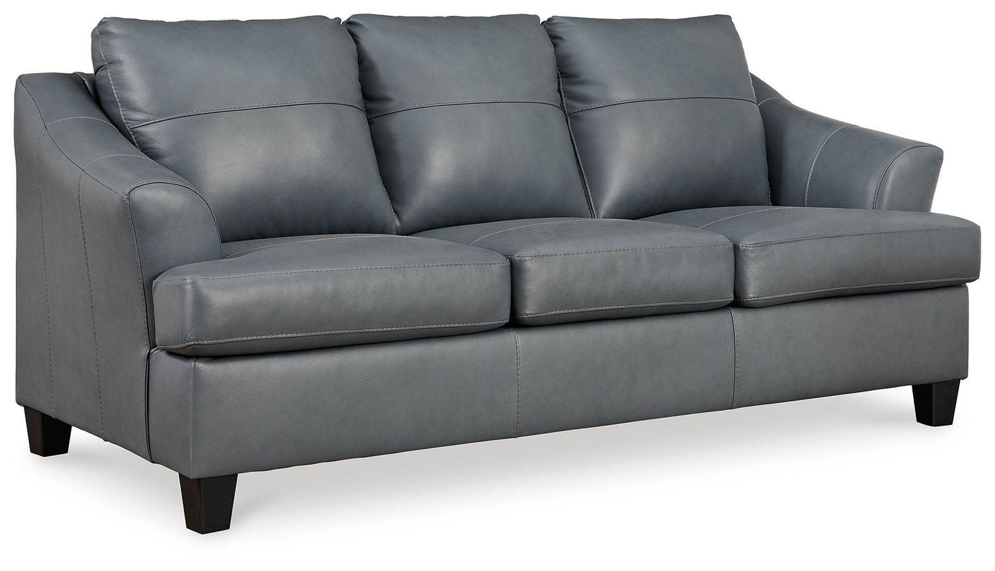 Genoa - Steel - Queen Sofa Sleeper - Leather Match - Forward Furniture