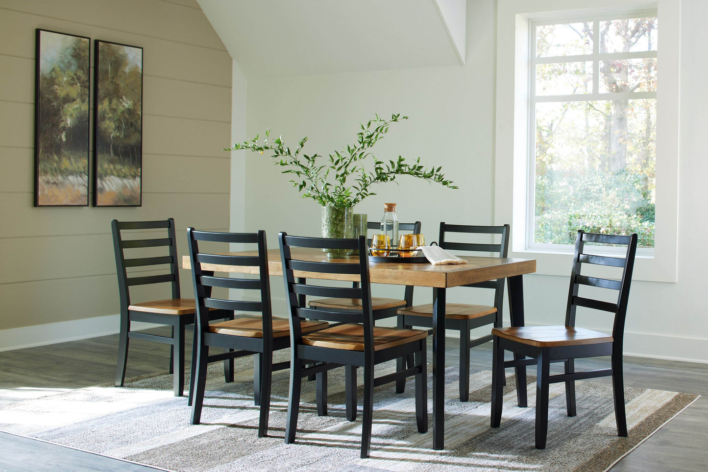 Blondon - Brown / Black - Rectangular Drm Table Set (Set of 7) - Forward Furniture