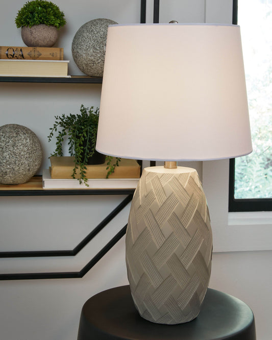 Tamner - Taupe - Poly Table Lamp (Set of 2) - Forward Furniture