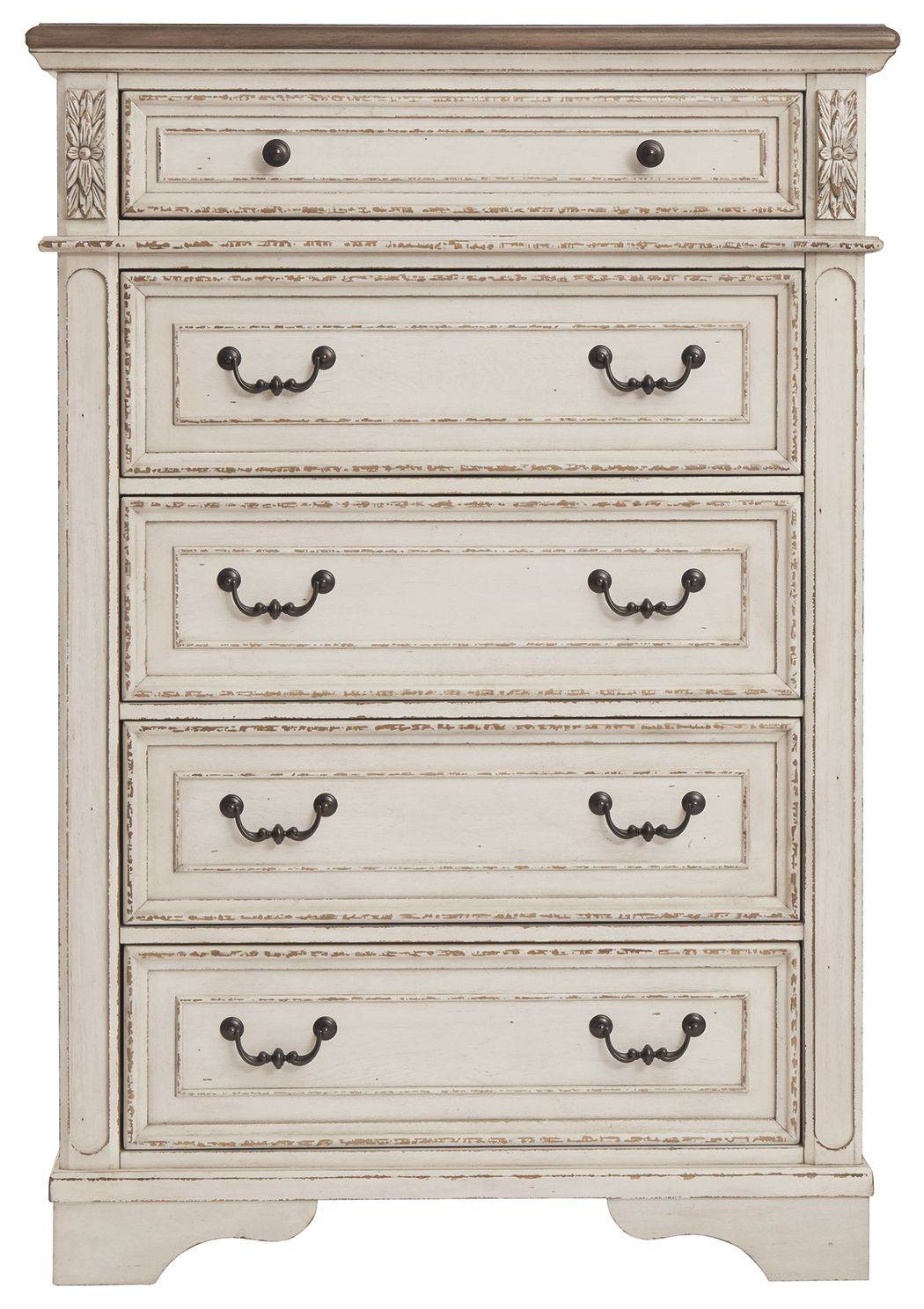 Realyn - White / Brown / Beige - Five Drawer Chest - Forward Furniture