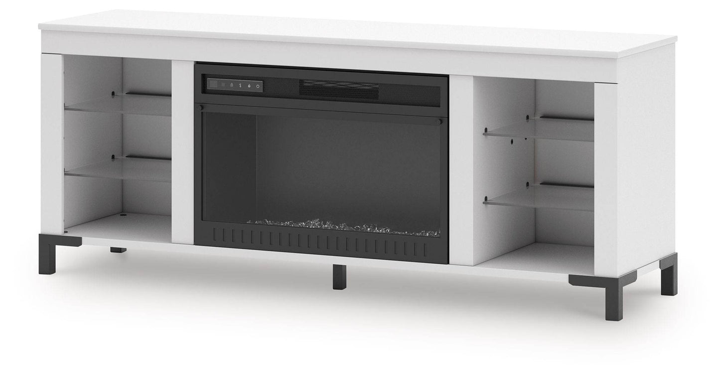 Brollevi - White - TV Stand With Fireplace - Forward Furniture
