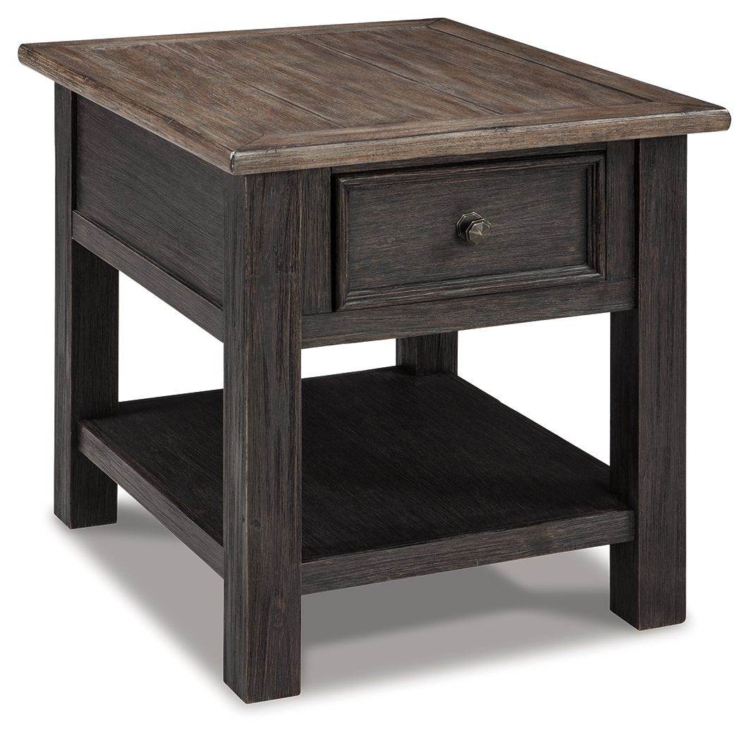 Tyler Creek - Grayish Brown / Black - Rectangular End Table - Forward Furniture