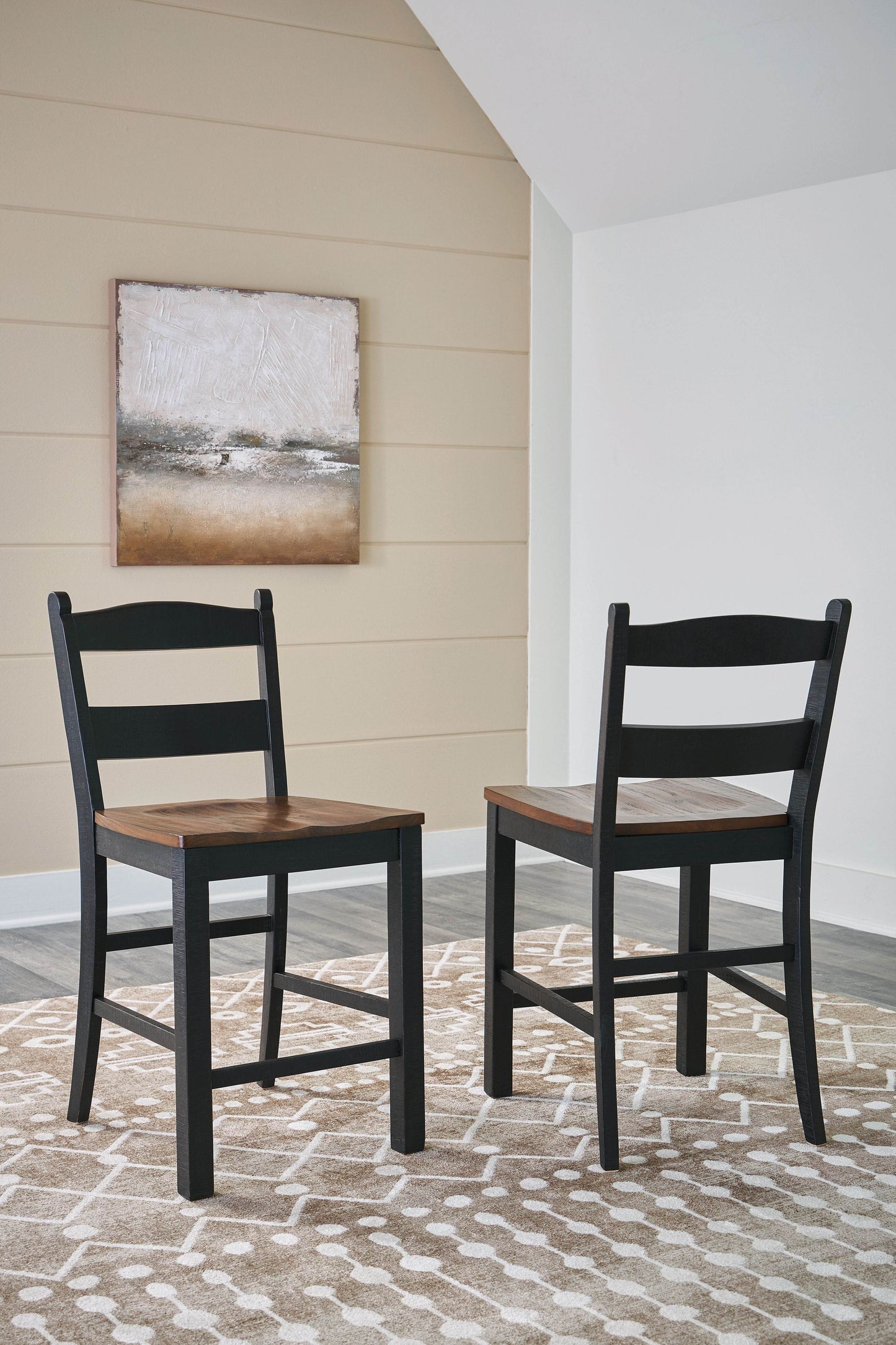 Valebeck - Black / Brown - Barstool (Set of 2) - Forward Furniture
