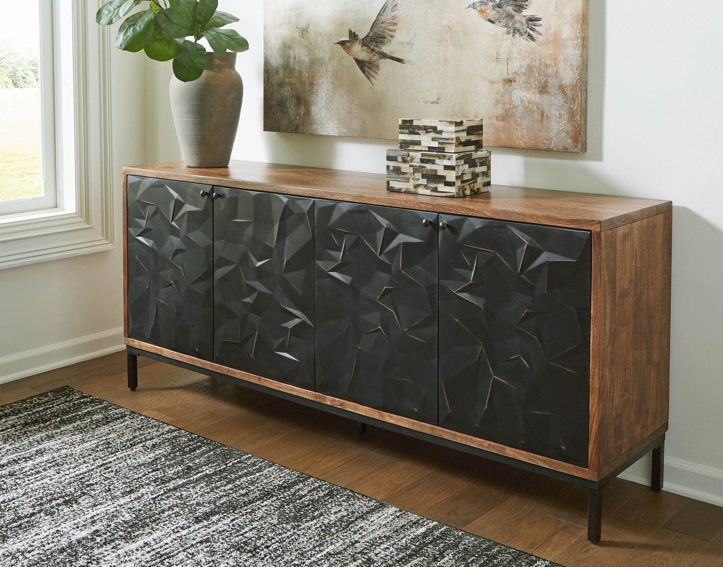 Dorannby - Black / Brown - Accent Cabinet - Forward Furniture