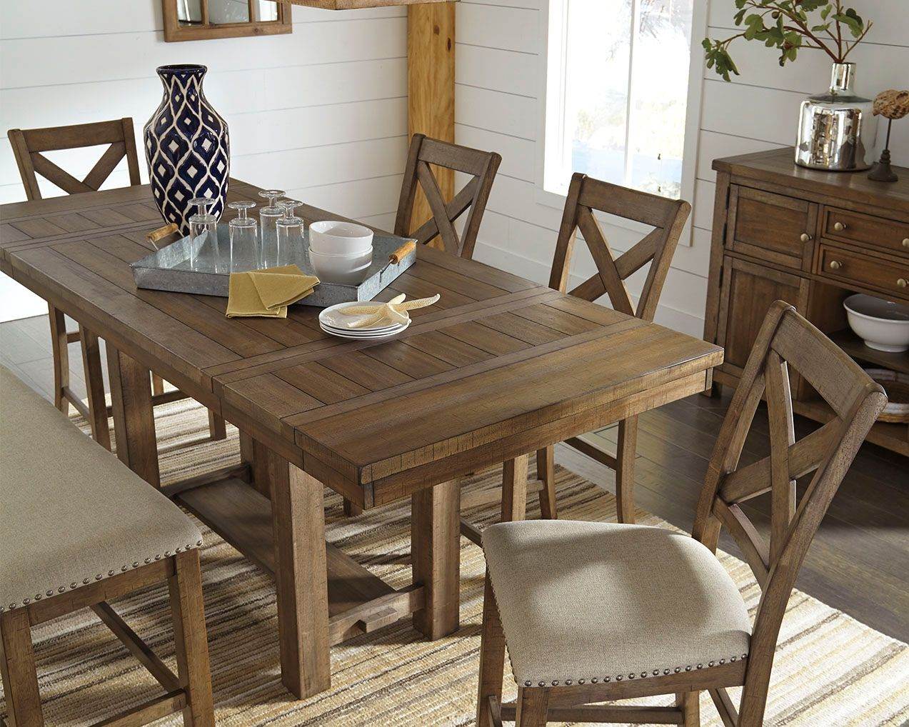Moriville - Grayish Brown - Rectangular Dining Room Counter Extension Table - Forward Furniture
