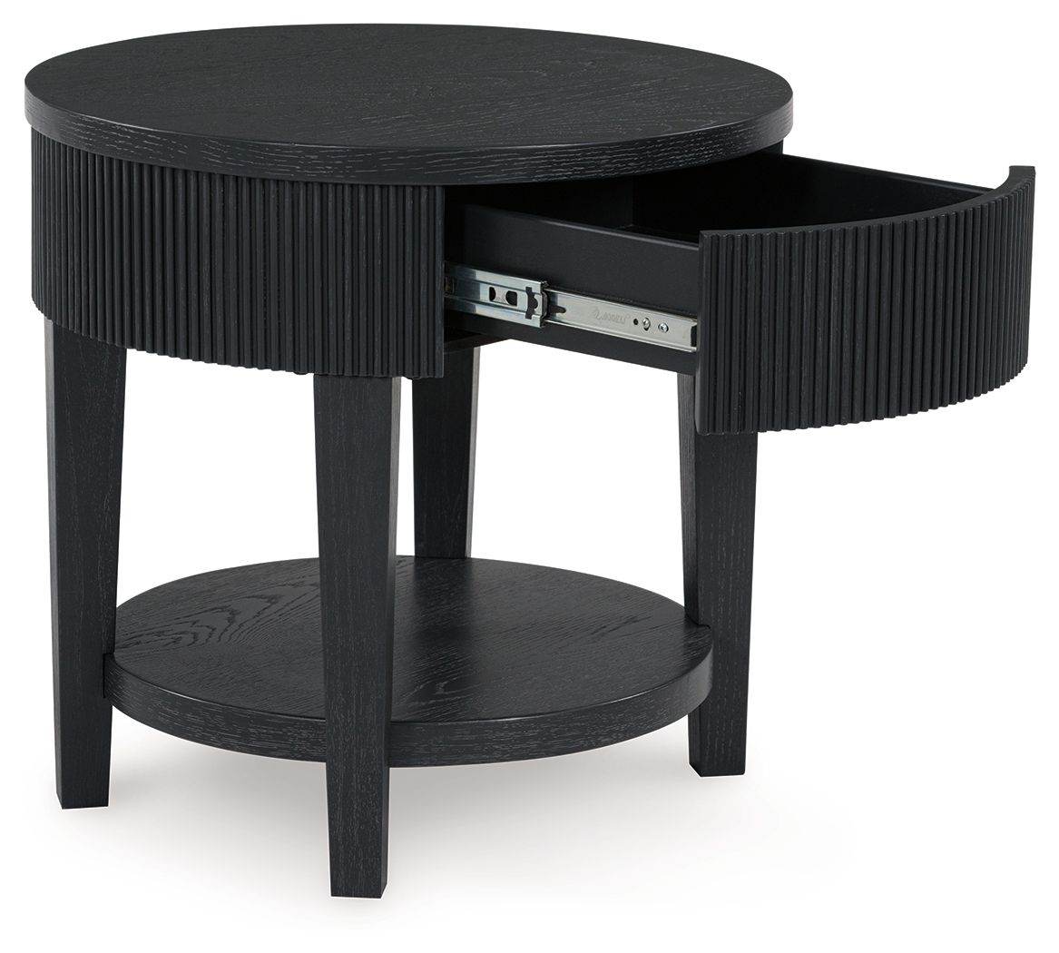 Marstream - Black - Round End Table - Forward Furniture