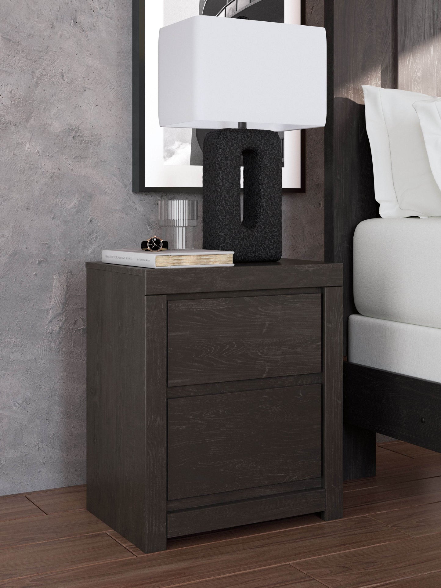 Fraluna - Charcoal - Two Drawer Night Stand - Forward Furniture