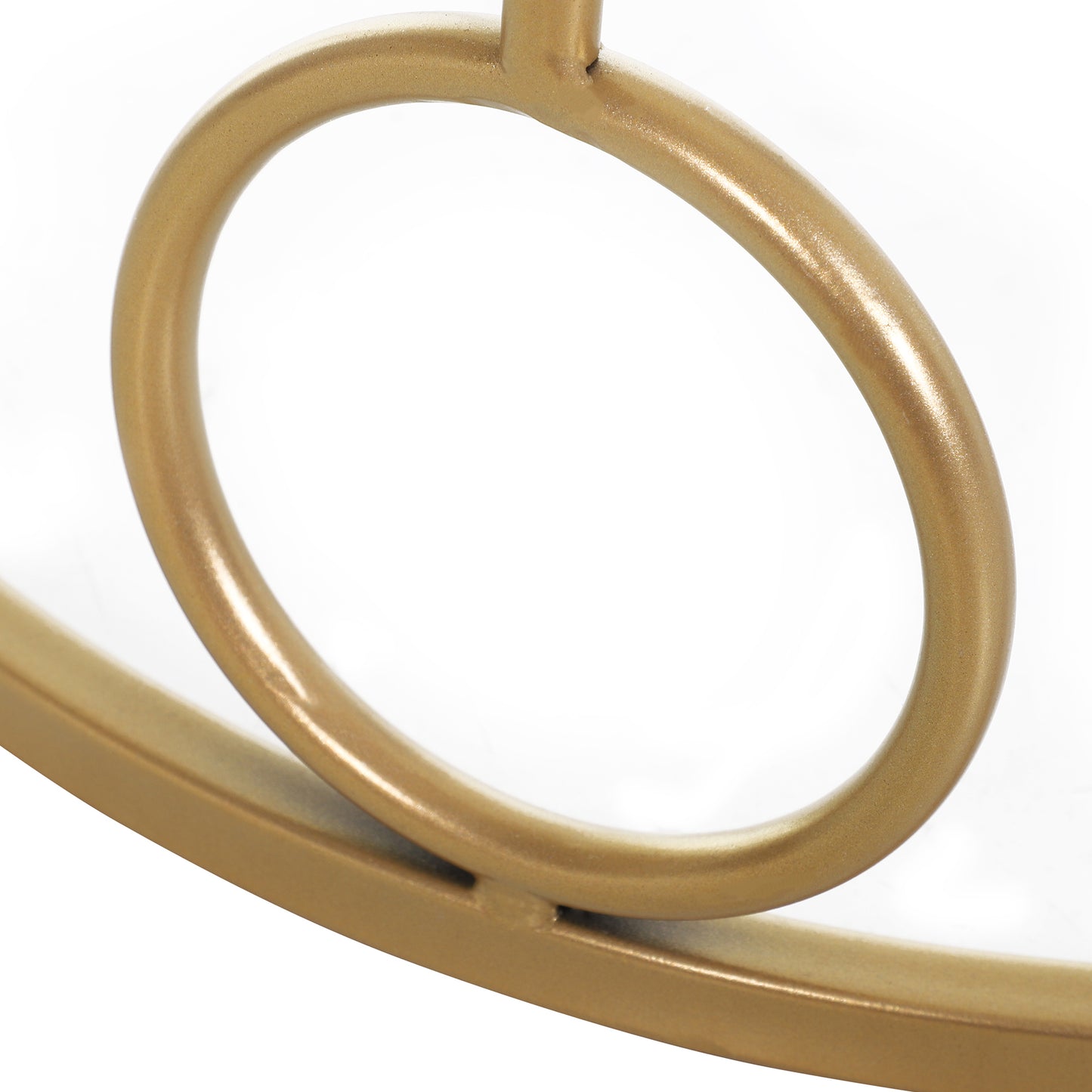 Round Coffee Tables Set of 2, Gold Nesting Side End Tables with Tempered Glass Top, Steel Frame for Living Room