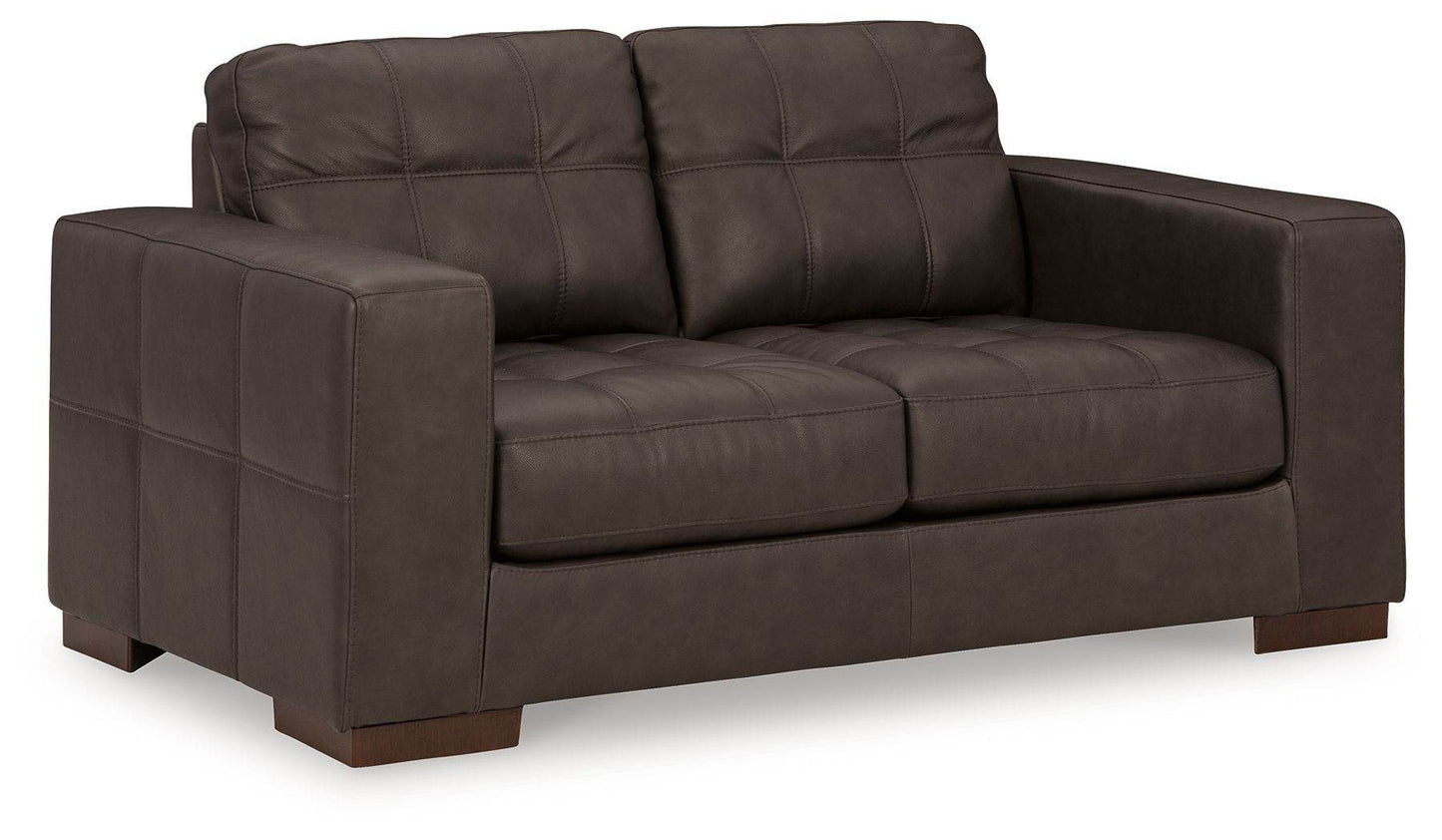 Luigi - Thunder - Loveseat - Leather Match - Forward Furniture