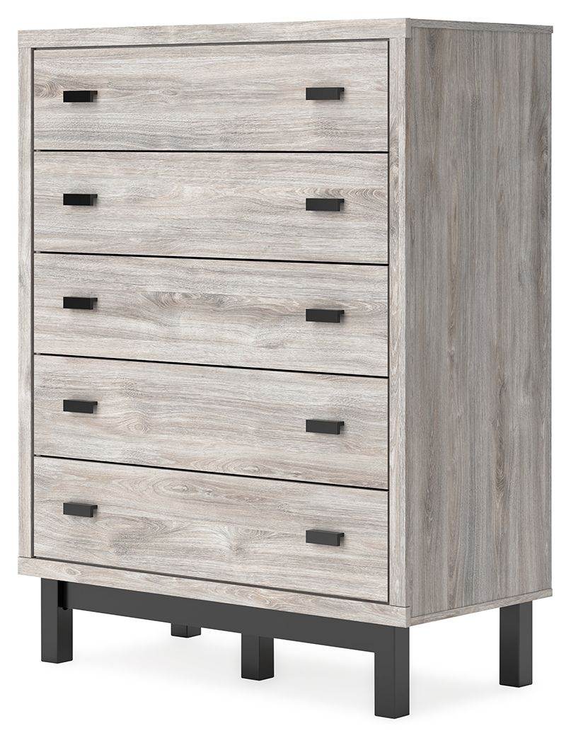 Vessalli - Black / Gray - Five Drawer Wide Chest - Forward Furniture