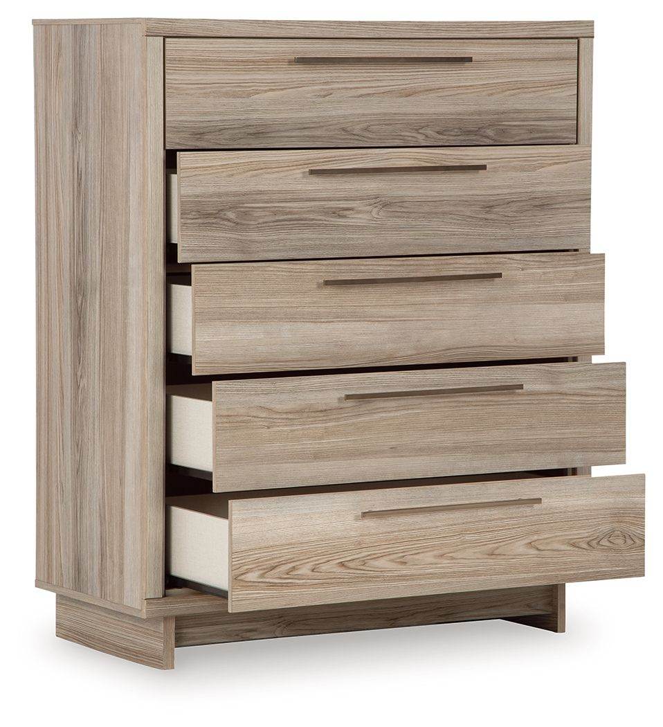 Hasbrick - Tan - Five Drawer Wide Chest - Forward Furniture