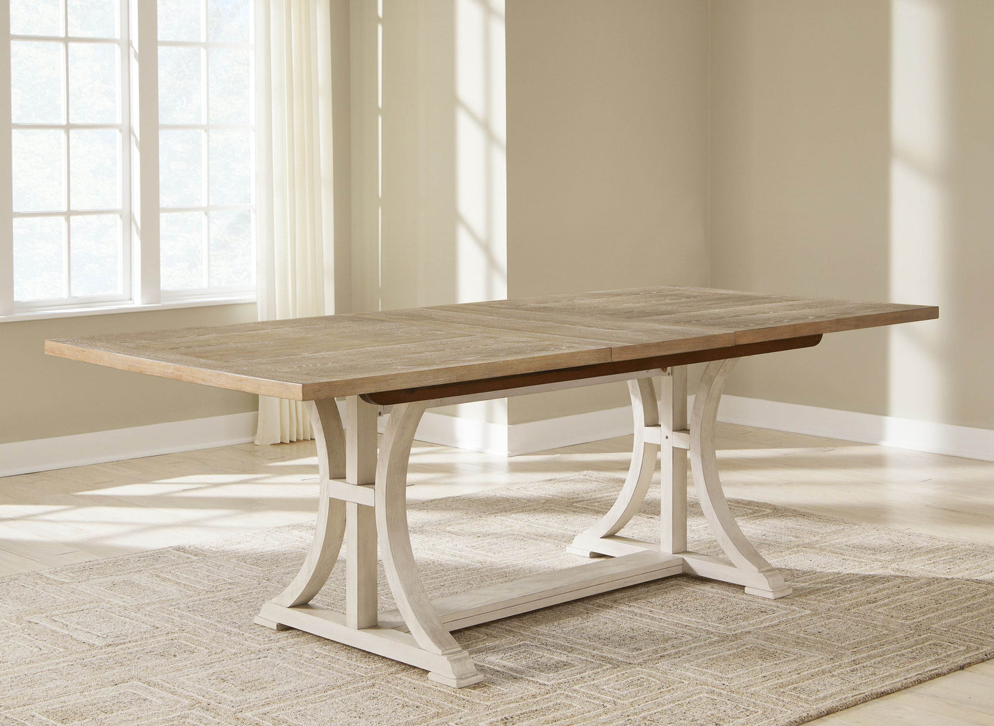 Shaybrock - Antique White / Brown - Rectangular Dining Room Extension Table - Forward Furniture