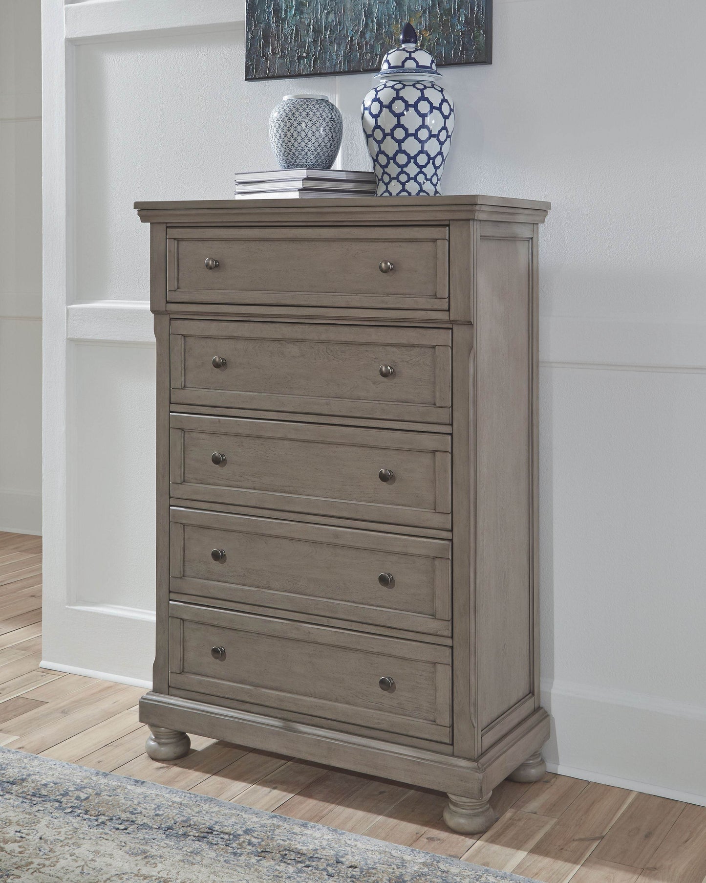Lettner - Light Gray - Five Drawer Chest - 2-handles - Forward Furniture