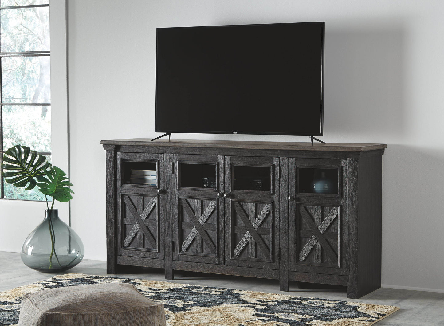 Tyler Creek - Black / Gray - Extra Large TV Stand - Forward Furniture