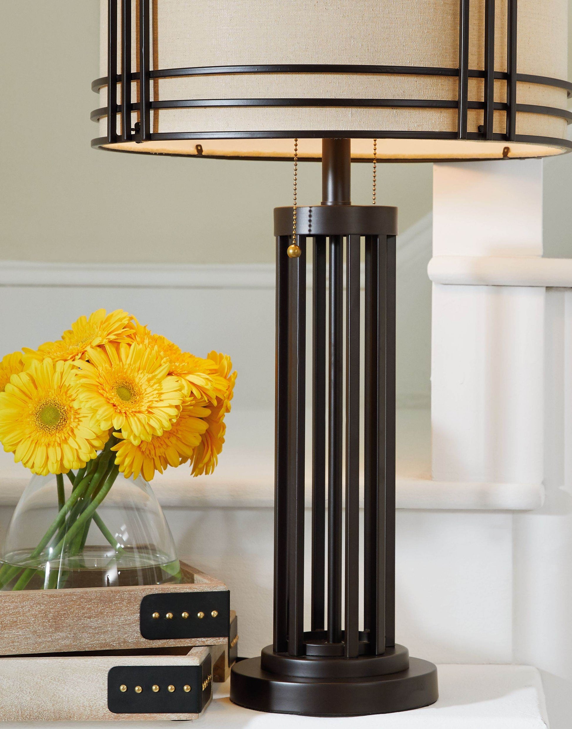 Hanswell - Dark Brown - Metal Table Lamp - Forward Furniture