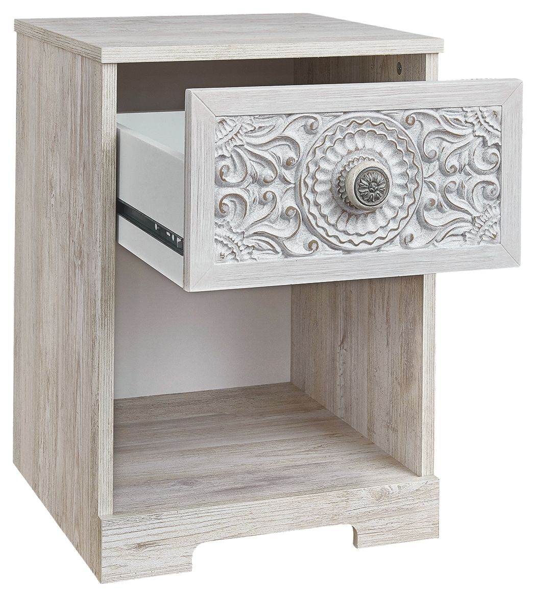 Paxberry - Whitewash - One Drawer Night Stand - Forward Furniture