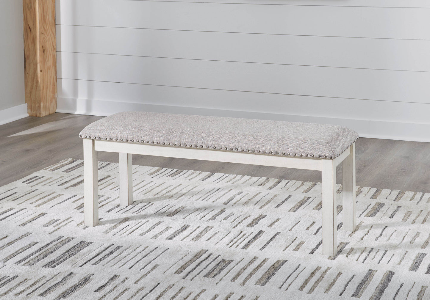 Robbinsdale - Antique White - Large Upholstered Dining Room Bench - Forward Furniture