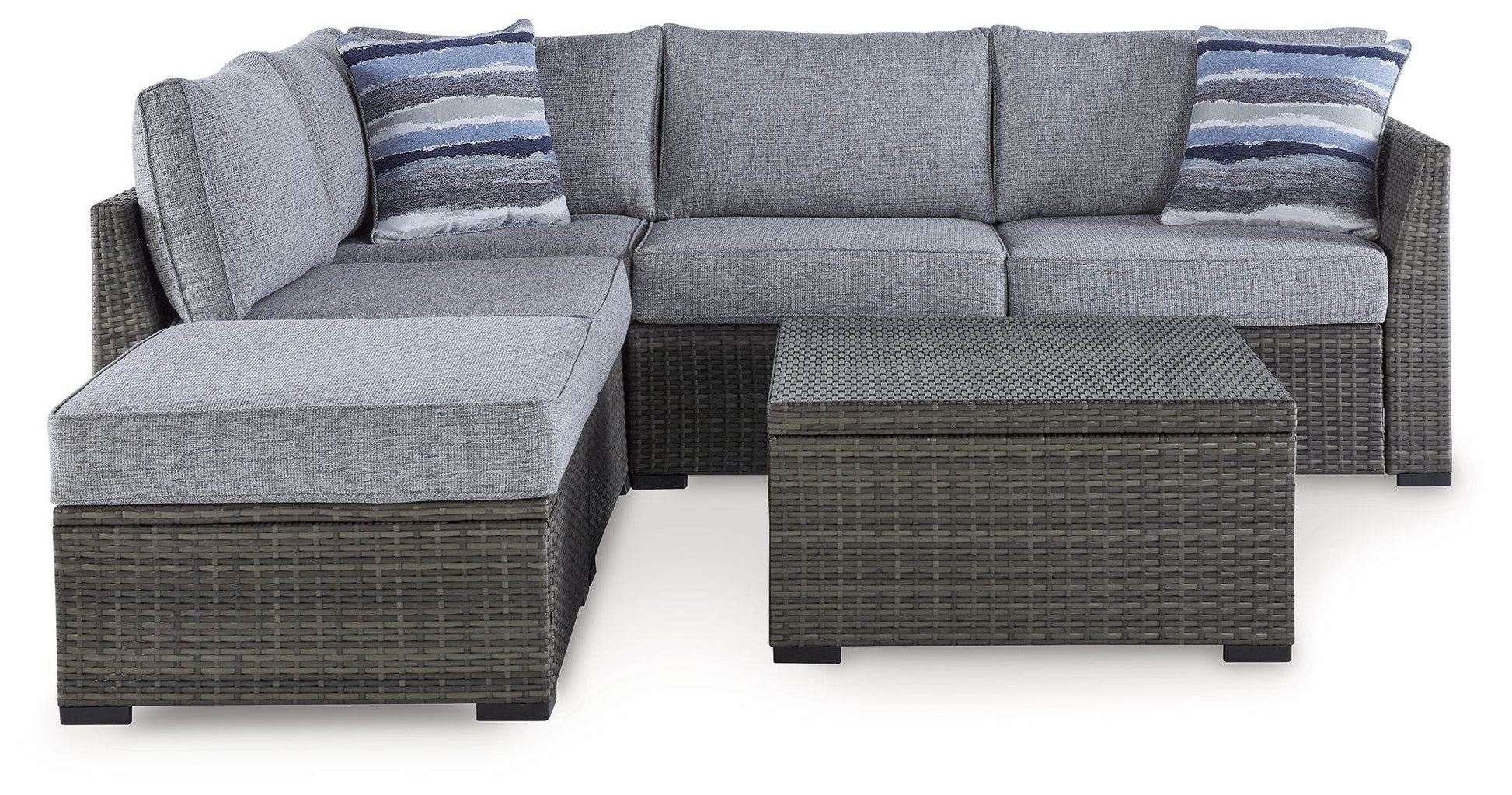 Petal Road - Gray - Loveseat Sectional, Ottoman, Table Set (Set of 4) - Forward Furniture