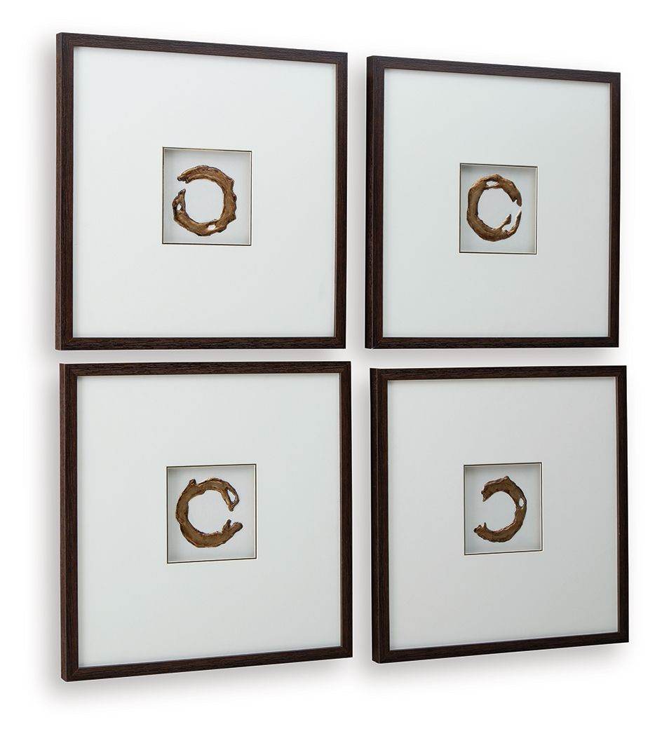 Dallbourne - White / Gold Finish - Wall Art Set (Set of 4) - Forward Furniture