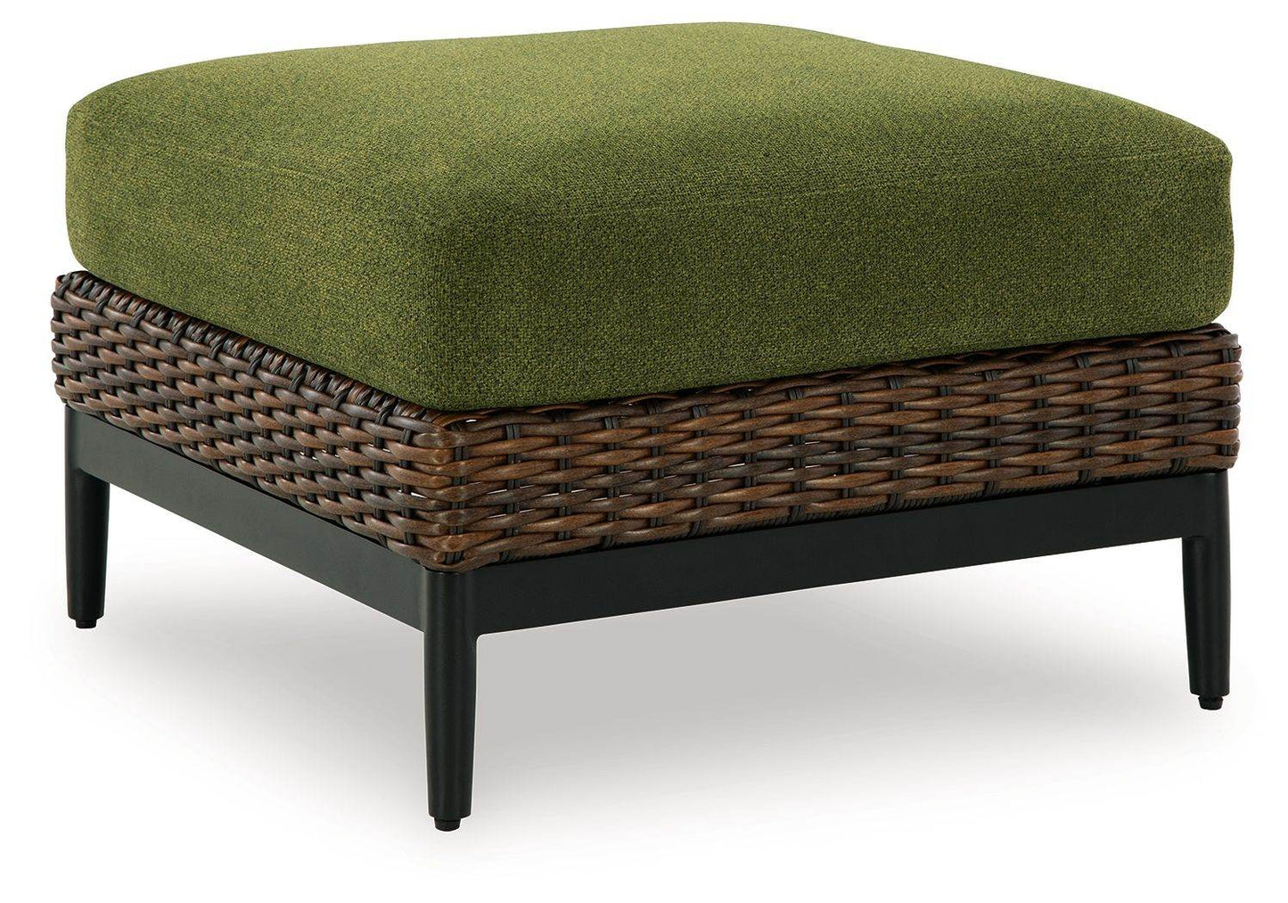 Horizon Hall - Brown / Green - Ottoman With Cushion - Forward Furniture